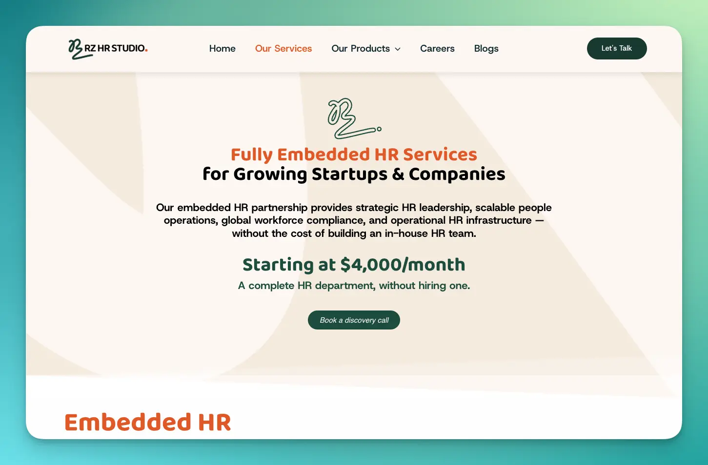 RZ HR Studio Product Positioning & Service Development
